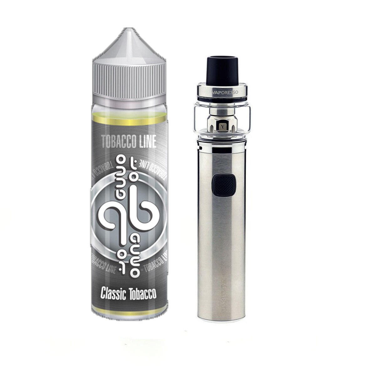 Set Tigara Electronica Vaporesso Sky Solo Plus 3000mAh ,8ml , Argintiu + Lichid Classic Tobacco QB Mix Line 0 mg, 50 ml