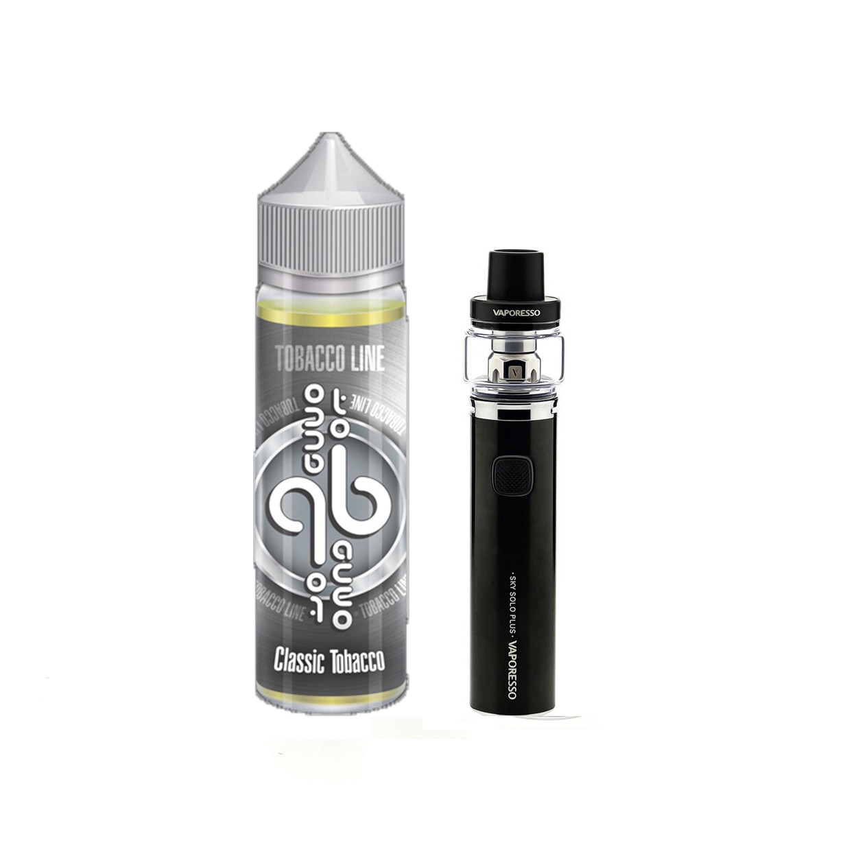 Set Tigara Electronica Vaporesso Sky Solo Plus 3000mAh ,8ml ,Negru + Lichid Classic Tobacco QB Mix Line 0 mg, 50 ml