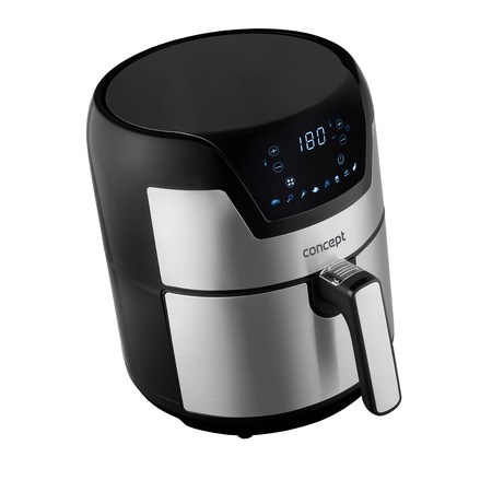 Friteuza Concept FR3500, prajire fara ulei, putere 1500 W, volum cos 3.5 litri, display Led, control tactil, 8 programe gatire presetate, temperatura reglabila 80 - 200 grade, timer, siguranta impotriva supraincalzirii