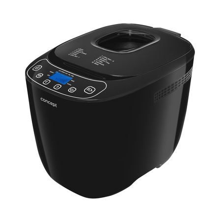 Masina de paine Concept PC5510, putere 550 W, 700/1000 grame, 12 programe presetate, display LCD, start intarziat pana la 13 ore, functie Keep Warm pana la 60 minute, protectie la supraincalzire, culoare neagra