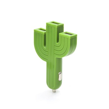 Incarcator masina Cactus, USB, Verde Incarcator masina Cactus, USB, Verde