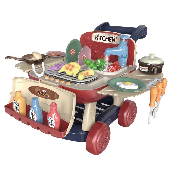 Set de joaca Mappy Cos supermarket transformabil, cu accesorii, Roz