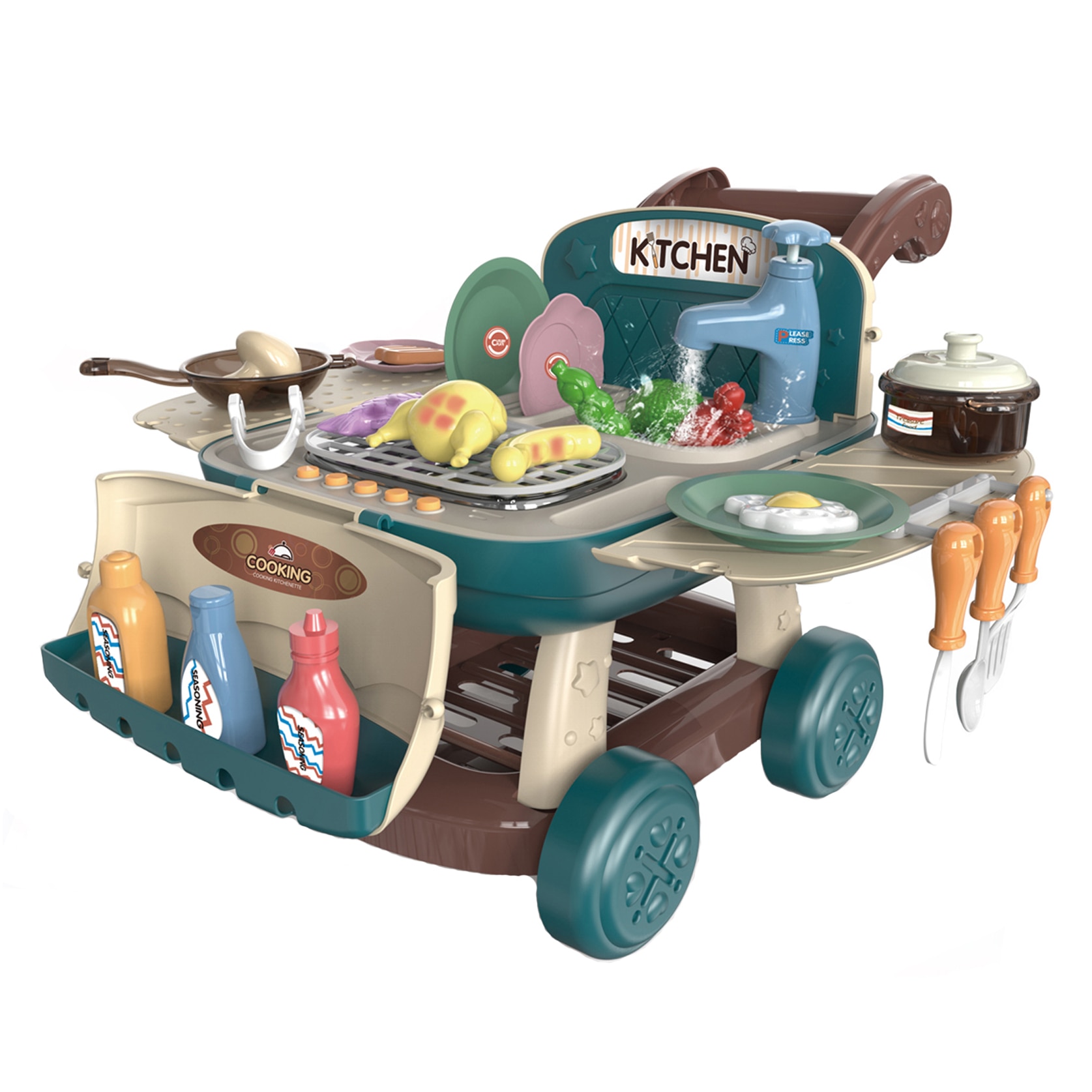 Set de joaca M-Toys Cos supermarket transformabil, cu accesorii, Verde