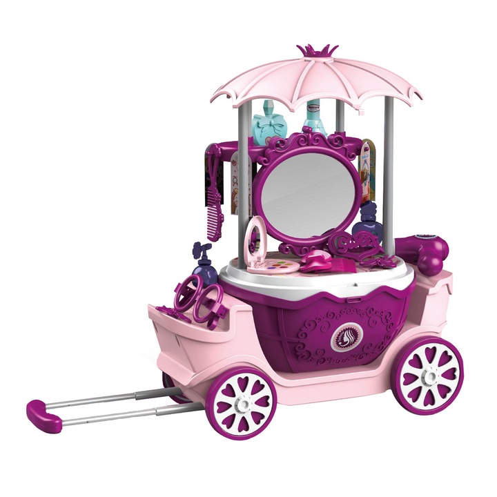 Комплект за игра M-Toys Фризьорски салон 4 в 1, 31 части, Розов/Лилав