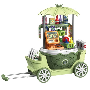 Set de joaca M-Toys Supermarketul Mobil 4in1, 50 piese, Verde Set de joaca M-Toys Supermarketul Mobil 4in1, 50 piese, Verde