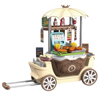 Set de joaca M-Toys Fast Food Mobil 4in1, 59 piese, Maro Set de joaca M-Toys Fast Food Mobil 4in1, 59 piese, Maro