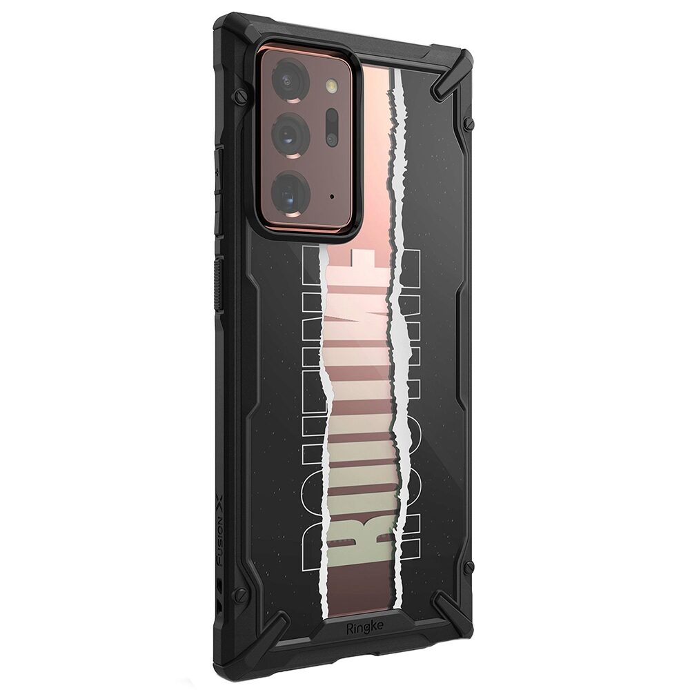 Husa Antisoc Ringke Fusion X pentru Samsung Galaxy Note 20 Ultra / Note 20 Ultra 5G, Design Routine, Negru