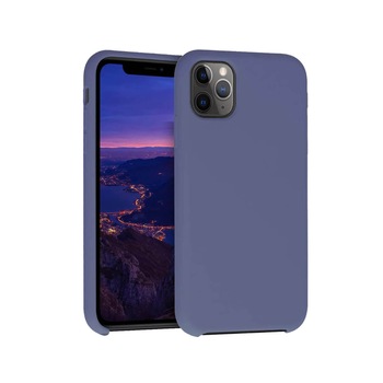 Carcasa Edman din silicon captusita cu microfibra la interior si colturi intarite, pentru Iphone 11 Pro, Navy Blue