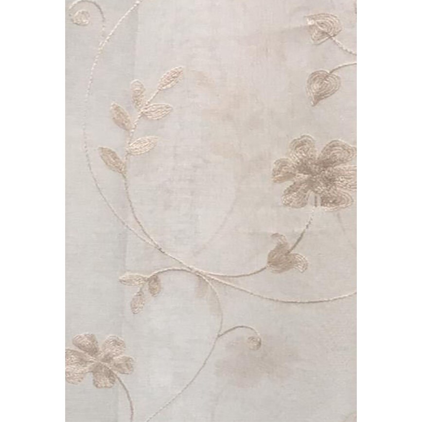 Perdea Inna, alba cu broderie beige 300X245cm, din in, cu rejansa by Liz Line - RD1523