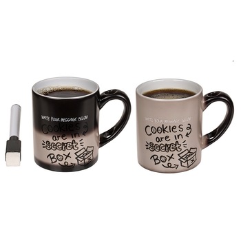 Cana termosensibila, Mesaj misterios, Bej/Negru, Ceramica, 300 ml Cana termosensibila, Mesaj misterios, Bej/Negru, Ceramica, 300 ml