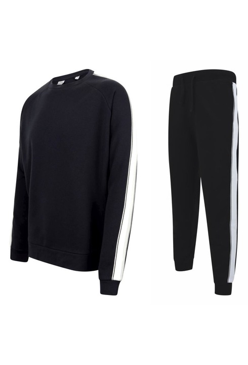 Trening bumbac, unisex, marca Skinnfit, negru/alb