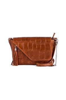 Anna Morellini, Geanta de piele cu bareta de umar si aspect de piele de crocodil Gianna, Maro Anna Morellini, Geanta de piele cu bareta de umar si aspect de piele de crocodil Gianna, Maro