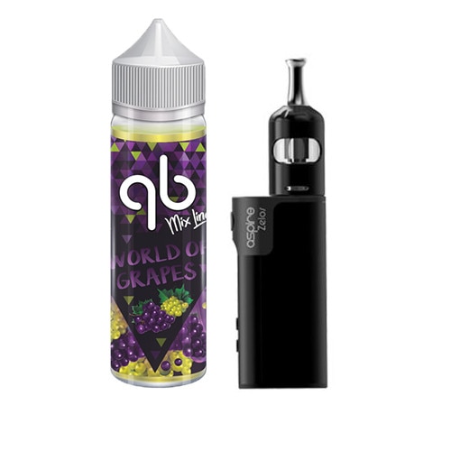 Kit Tigara Electronica Aspire Zelos 2S , 2500mAh , 2.6ml + Lichid World of Grapes QB Mix Line 0mg, 50ml