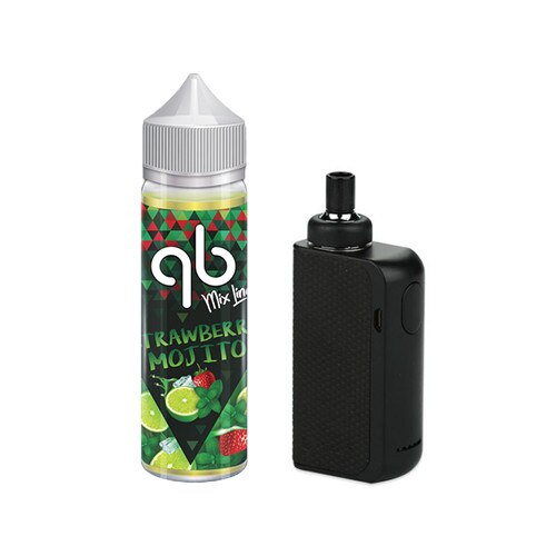 Set Tigara Electronica Joyetech eGo AIO Box 2100mAh - Negru + Lichid Strawberry Mojito QB Mix Line 0 mg, 50 ml