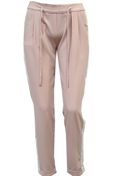 Pantaloni casual Tally Weijl,roz cu dunga alba pe lateral,36 Pantaloni casual Tally Weijl,roz cu dunga alba pe lateral,36