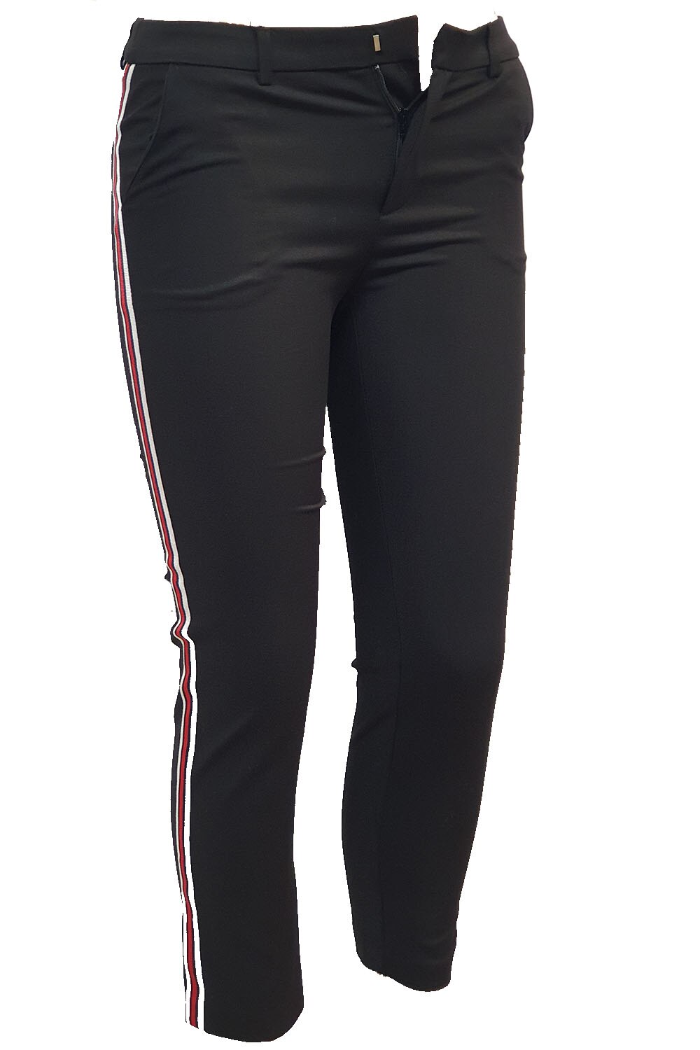Pantaloni dama Tally Weijl,negru cu dungi pe lateral,34