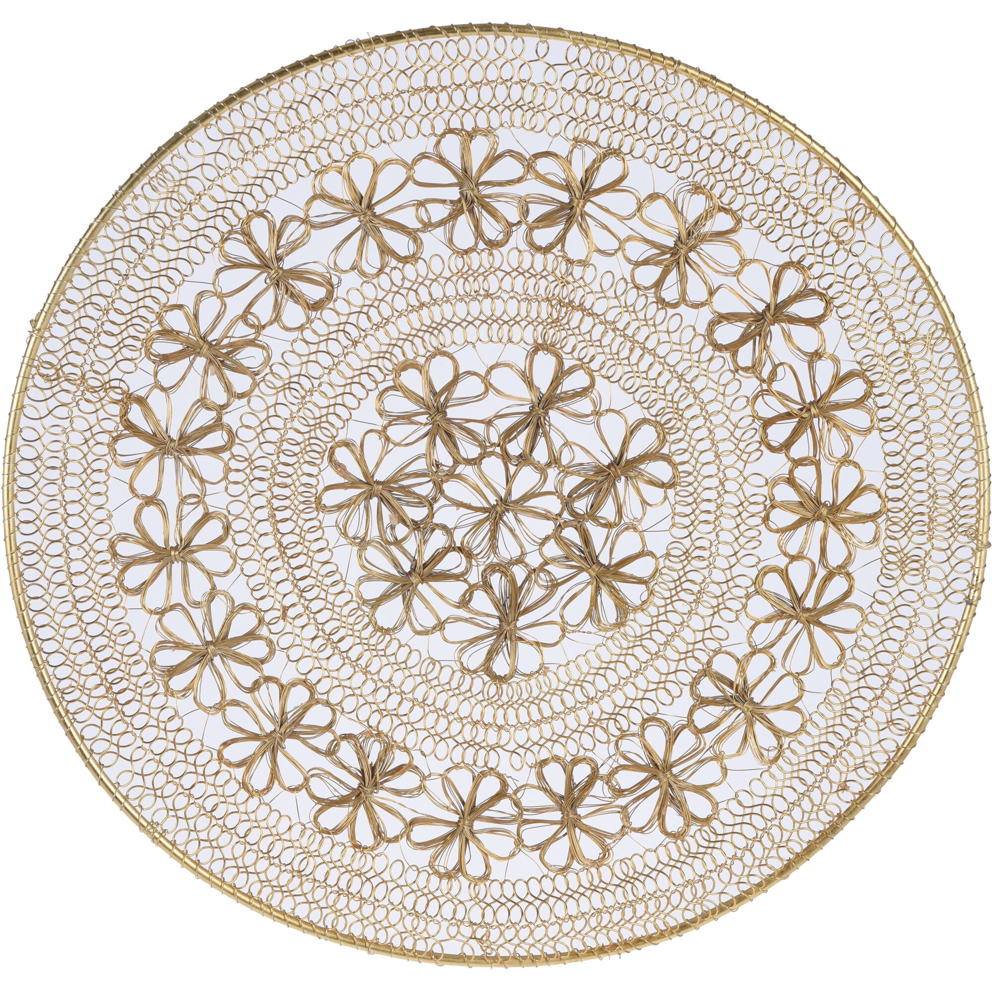 Decoratiune de perete, aurie, metal, 40 cm