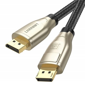 Cablu UGREEN, DP112, DisplayPort 1.4, Rezolutie 8K60Hz, 3D, 32,4 Gb/s, Conectori placati cu aur 24K, Lungime 300 cm, Negru/Auriu, Tip snur Cablu UGREEN, DP112, DisplayPort 1.4, Rezolutie 8K60Hz, 3D, 32,4 Gb/s, Conectori placati cu aur 24K, Lungime 300 cm, Negru/Auriu, Tip snur