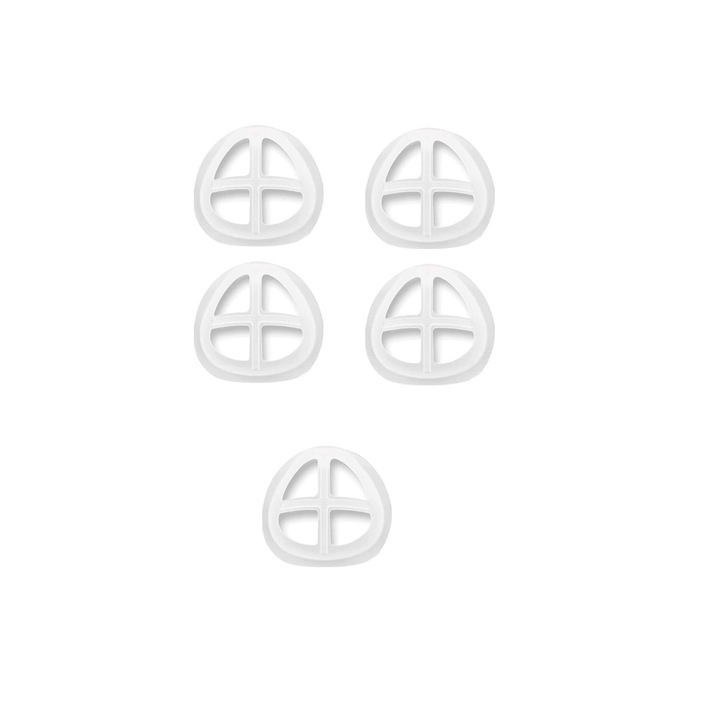 Set 10 bucati, 5 cadre pentru masca si 5 sisteme pentru ajustarea marimii, Silicon, Reutilizabile