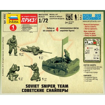 Macheta Militara Zvezda Soviet Sniper team set 4buc 1:72 ZVEZ 6193 Macheta Militara Zvezda Soviet Sniper team set 4buc 1:72 ZVEZ 6193