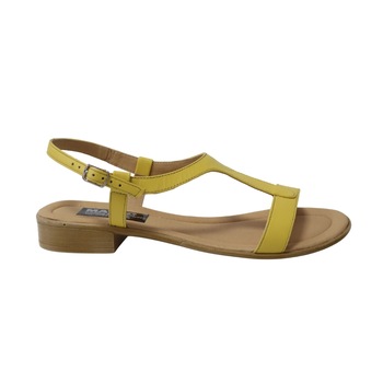 Sandale Dama Joase din Piele Naturala cu Talpa Flexibila, Mateo Shoes, Galben Sandale Dama Joase din Piele Naturala cu Talpa Flexibila, Mateo Shoes, Galben