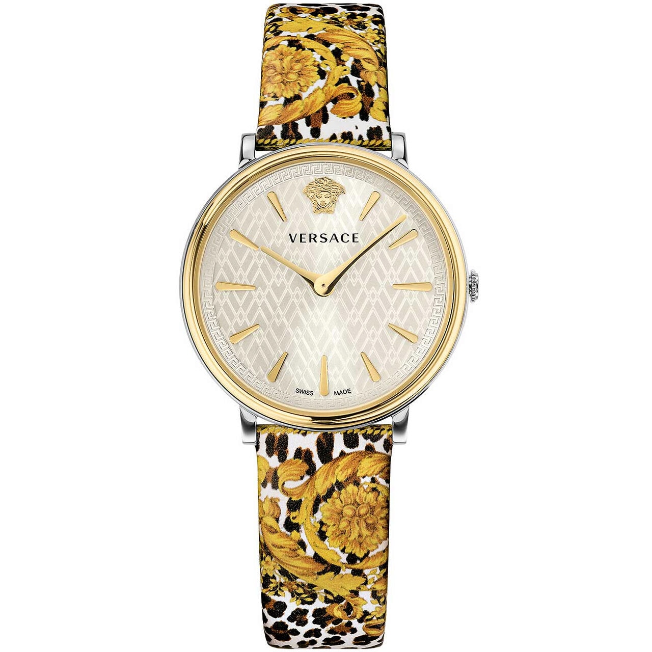Ceas de dama Versace VBP120017, Quartz, 36mm, 5ATM, Auriu
