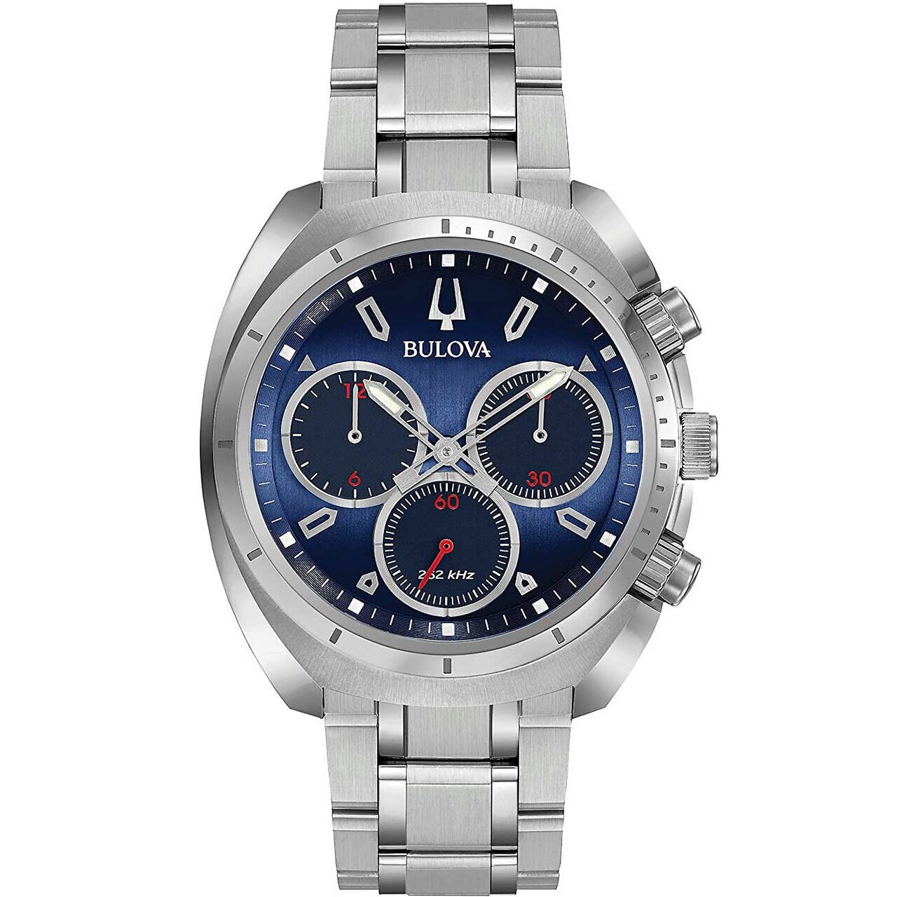 Ceas barbatesc Bulova 96A185, Quartz, 43mm, 3ATM, Argintiu
