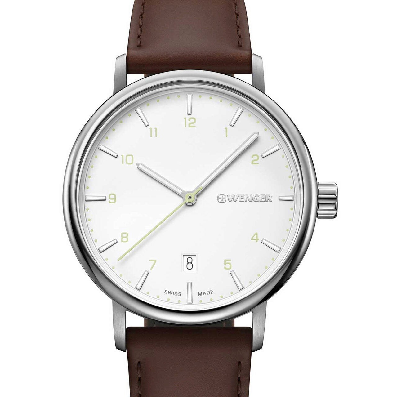 Ceas barbatesc Wenger 01.1731.117, Quartz, 40mm, 10ATM, Argintiu