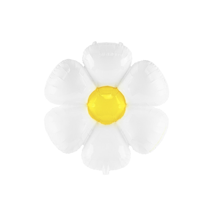 Daisy figura fólia lufi, Deco, fehér/sárga, 75x71cm