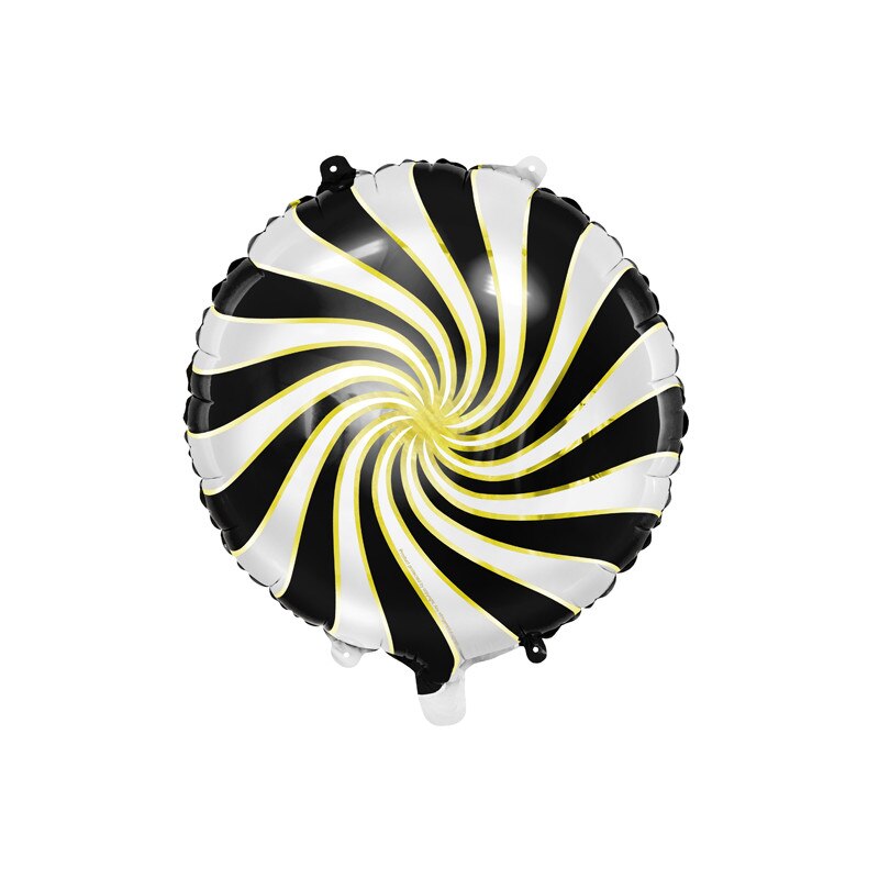 Balon folie acadea, Deco, Alb/Negru, 35cm