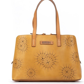 Geanta din piele naturala cu model perforat, Pikolinos Geanta din piele naturala cu model perforat, Pikolinos