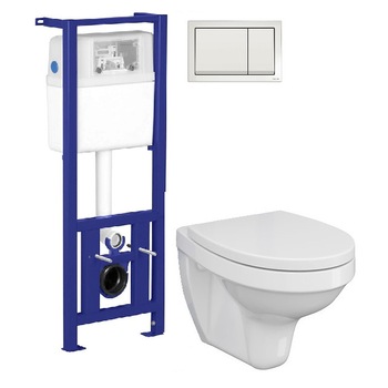 Toaleta Cersanit Delphi, Cersanit Link Mech, capac softclose, capacitate 6 L, clapeta alba Toaleta Cersanit Delphi, Cersanit Link Mech, capac softclose, capacitate 6 L, clapeta alba