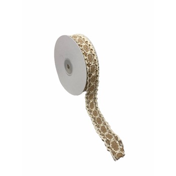 Rola dantela decorativa pentru aranjamente si cadouri, Crem, 9mx2,5cm Rola dantela decorativa pentru aranjamente si cadouri, Crem, 9mx2,5cm
