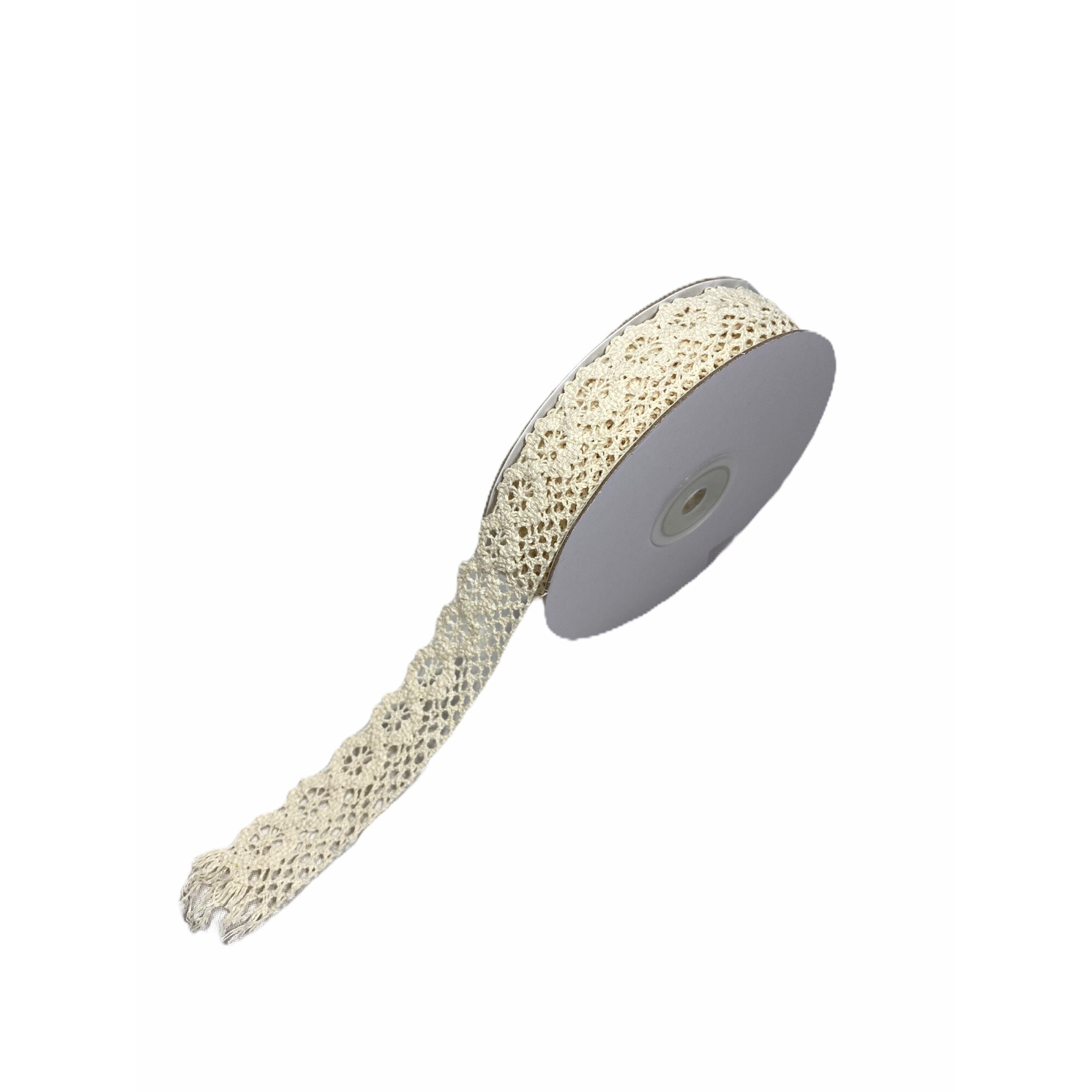 Rola dantela decorativa pentru aranjamente si cadouri, Atelier, Crem, 9mx2,5cm