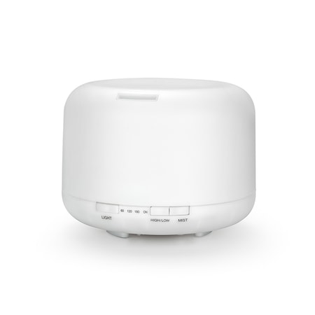 Difuzor Aromaterapie Menton, Umidificator cu Ultrasunete, Lampa de veghe cu Telecomanda, 500 ml,16 ore, silentios, Alb