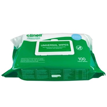 Servetele umede dezinfectante pentru maini si suprafete, Clinell Universal, 100 lavete, aviz biocid TP1 si TP2 Servetele umede dezinfectante pentru maini si suprafete, Clinell Universal, 100 lavete, aviz biocid TP1 si TP2
