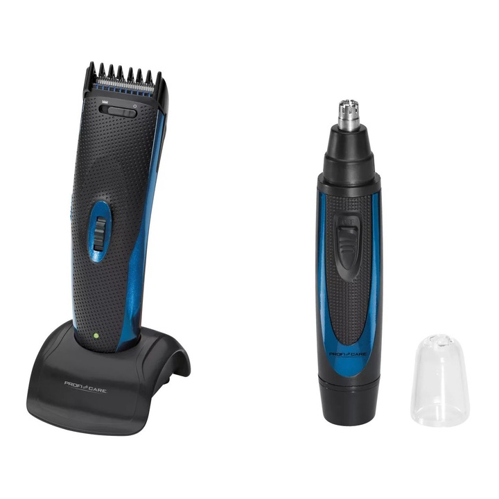 Aparat de tuns par si barba, ProfiCare, PC-HSM/R 3052 NE, Negru/Albastru
