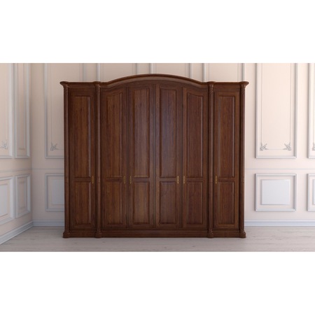 Dressing treviso, lemn masiv, 6 usi, maro, 260 x 300 cm