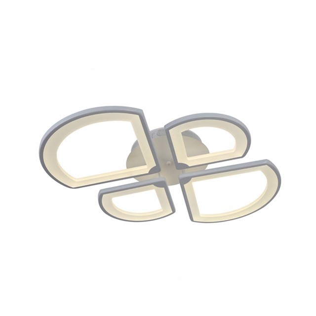 Lustra LED integrat SLC Selino Concept Trianghle 2+2, 58-116W, cu aplicatie telefon, telecomanda, lumina calda/neutra/rece, intensitate reglabila, 68 cm, Alb