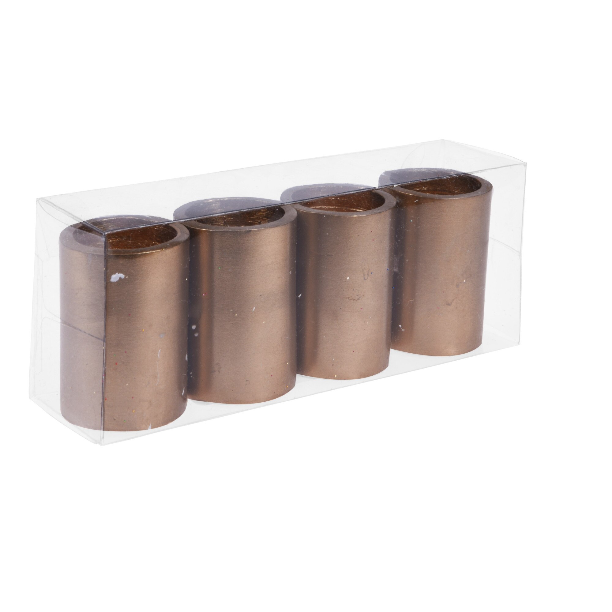 Set 4 suporturi de lumanare, cu magnet, auriu, 4 cm