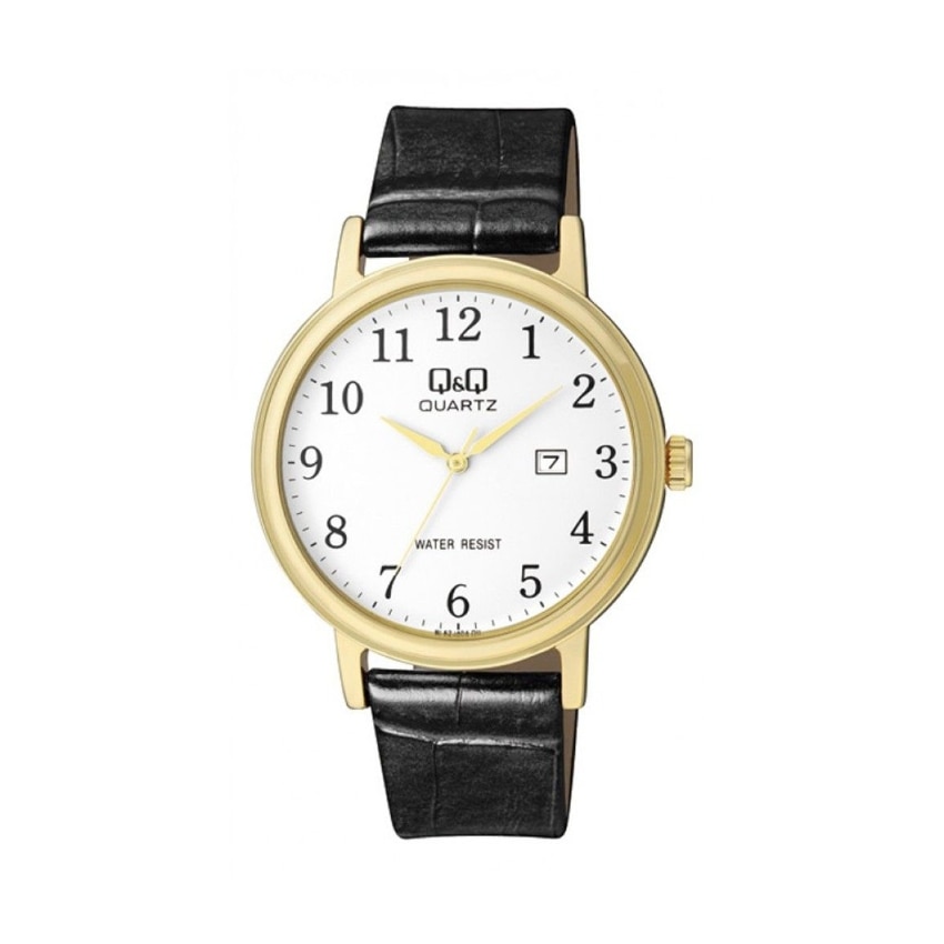 Ceas barbatesc Q&Q casual clasic, piele, negru