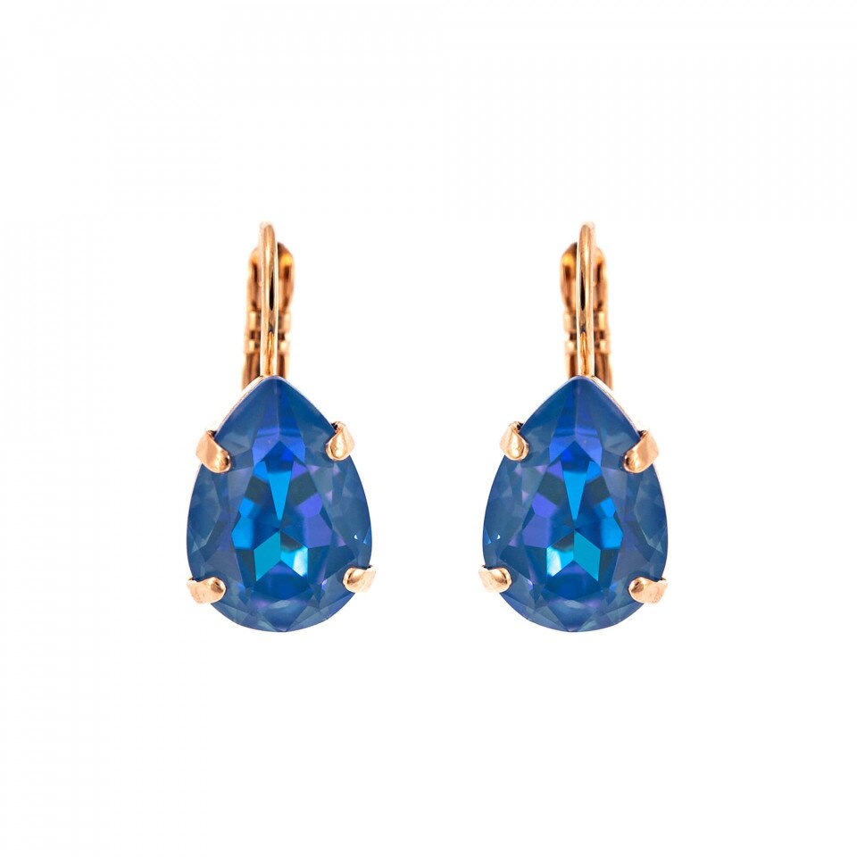 Cercei placati cu Aur roz de 24K, Cristale Swarovski, Nightfall - Mystique by Roxannes - Mariana Jewellery, Albastru 1032/1-143RG6
