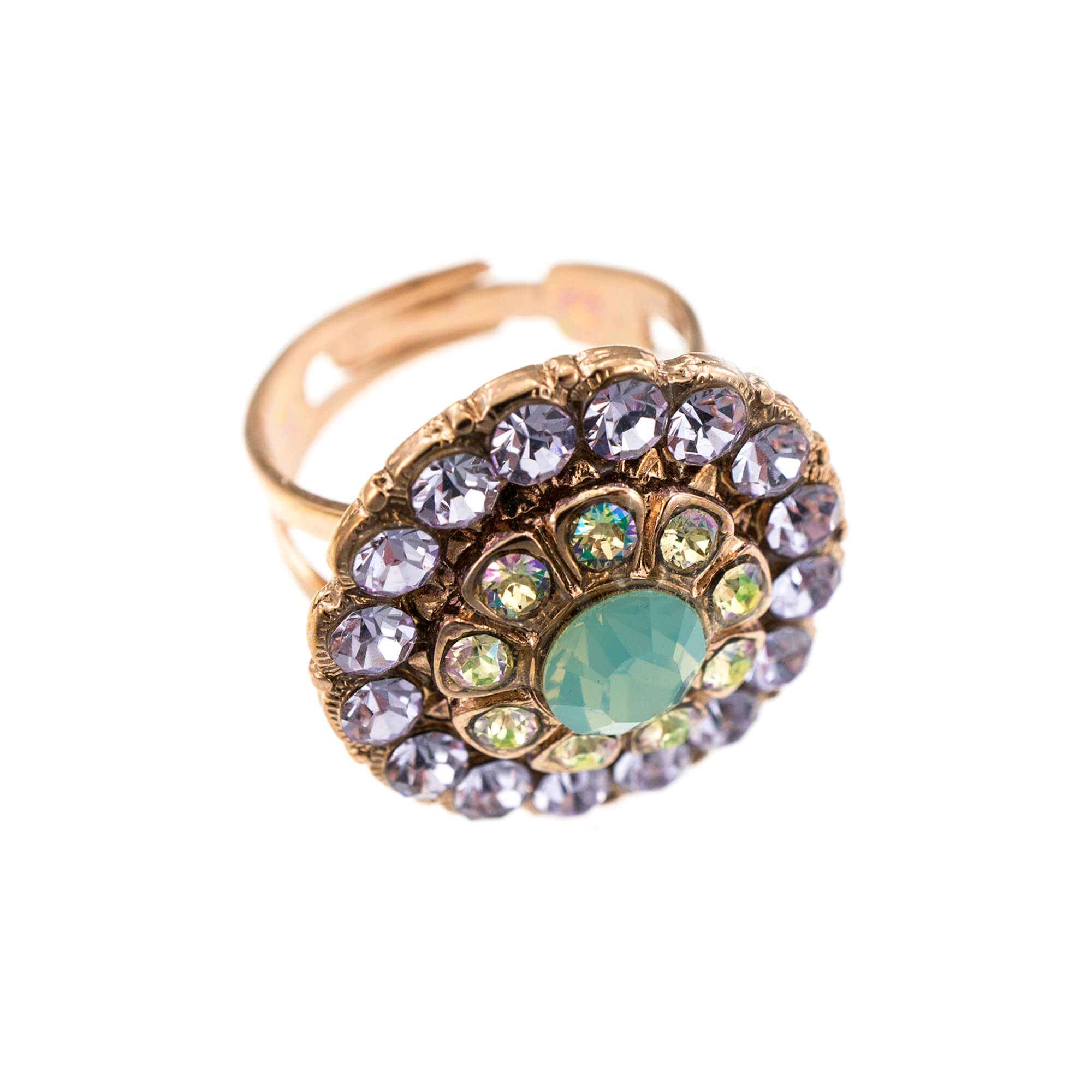 Inel placat cu Aur roz de 24K, Cristale, California Dreaming by Roxannes - Mariana Jewellery, Roz 7326/4-026RG