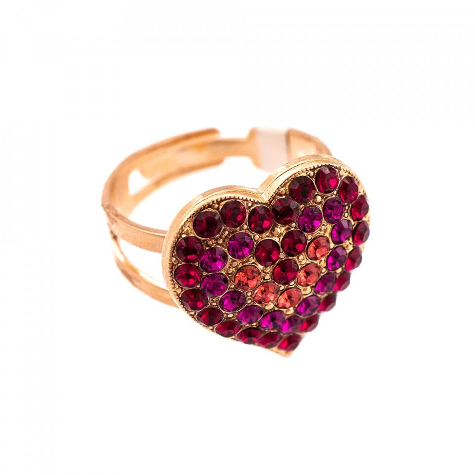 Inel placat cu Aur roz de 24K, Cristale Swarovski, FireFly by Roxannes - Mariana Jewellery, Rosu 7007/1-2140RG