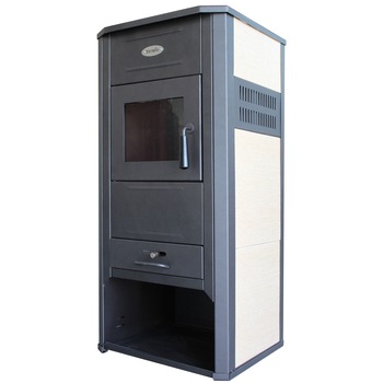 Termosemineu pe lemne, brichete si carbune Fornello Ambasador E, Ivory, 22 kW, 49x45x103 cm Termosemineu pe lemne, brichete si carbune Fornello Ambasador E, Ivory, 22 kW, 49x45x103 cm