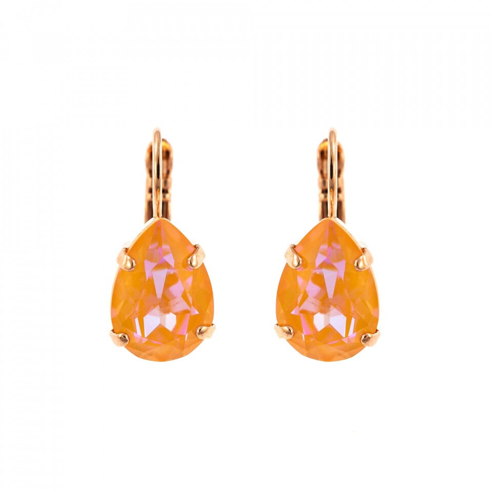 Cercei placati cu Aur roz de 24K, Cristale Swarovski, Painted Lady by Roxannes - Mariana Jewellery, Portocaliu 1032/1-140RG6