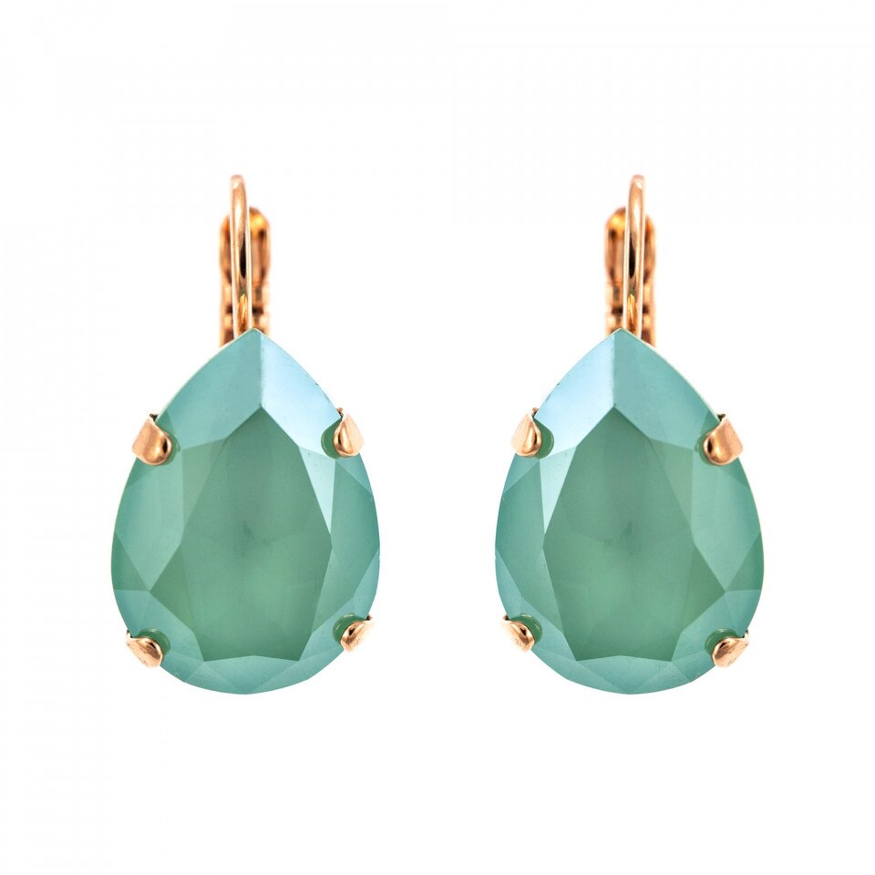 Cercei placati cu Aur roz de 24K, Cristale Swarovski, Painted Lady by Roxannes - Mariana Jewellery, Verde 1098/5-397RG6