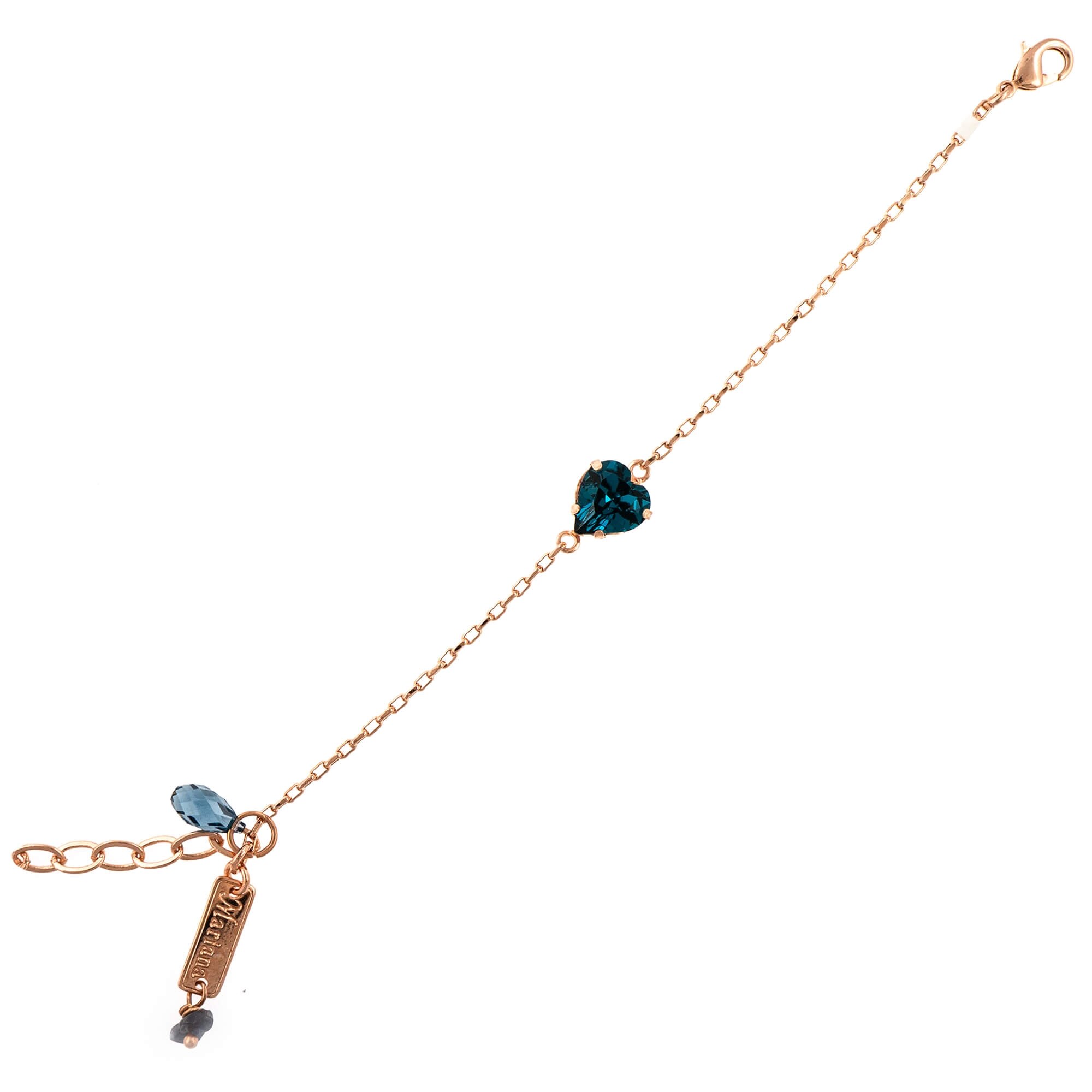 Bratara placata cu Aur roz de 24K, Cristale, Nightfall - Mystique by Roxannes - Mariana Jewellery, Albastru 4100/2-207RG