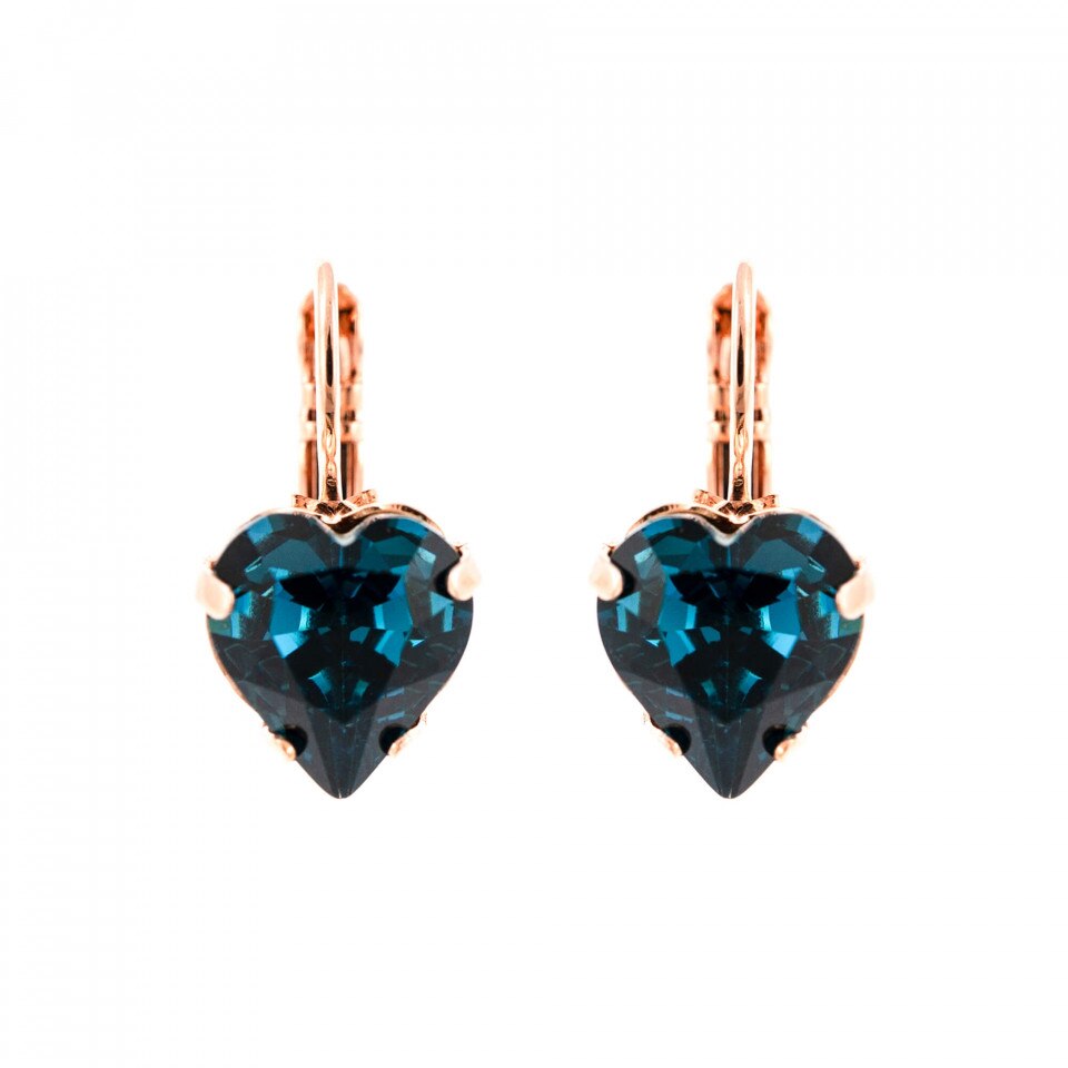 Cercei placati cu Aur roz de 24K, Cristale Swarovski, Nightfall - Mystique by Roxannes - Mariana Jewellery, Albastru 1100/2-207RG6