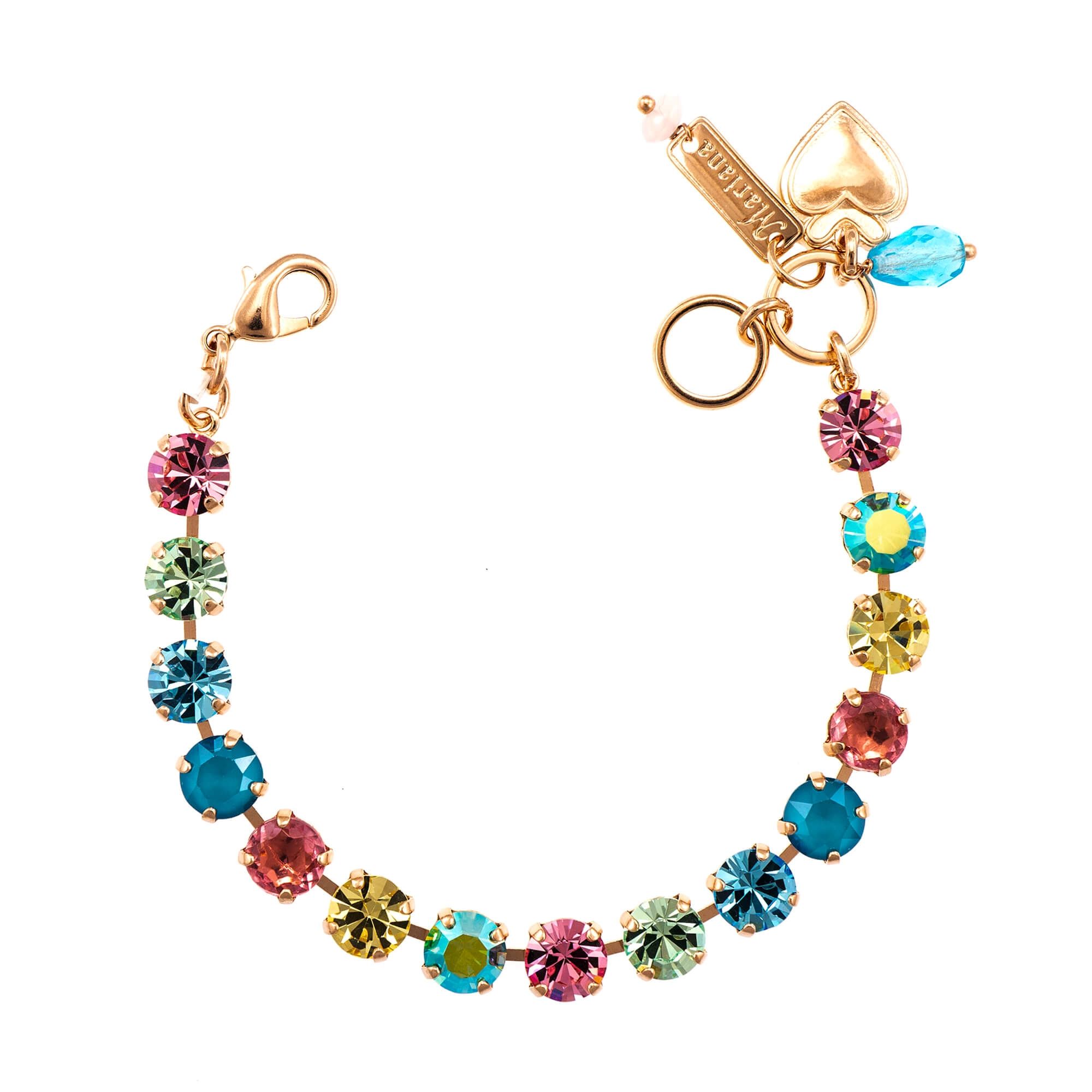 Bratara placata cu Aur roz de 24K, Cristale, Spring Flowers by Roxannes - Mariana Jewellery, Multicolor 4252-2141RG